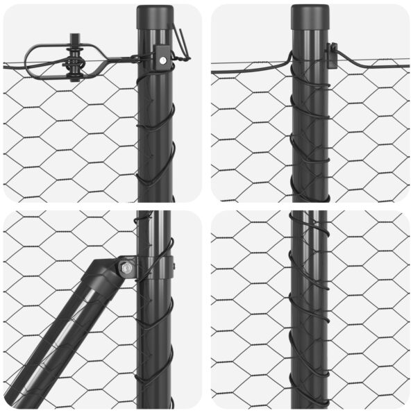 3353679_7.jpg Šedé oplotenie vidaXL Hexagon 0.4x50 m z ocele, Kovové oplotenie vidaXL s podperami 13 ks Ø32mm 50cm pozinkovaná oceľ – Obrázok 7