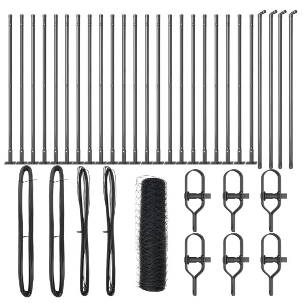 vidaXL Hexagon Fence Grey 0,6x50 m Steel – Obrázok 2