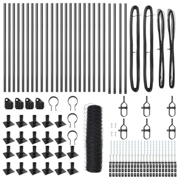 vidaXL Hexagonový plot sivý 0,6x50 m oceľ – Obrázok 4