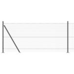 Sivý šesťuholníkový plot vidaXL 0.8x50 m z ocele, Stĺpiky na plot vidaXL s podložkami 13 ks Ø32mm 90cm pozinkovaná oceľ – Obrázok 6