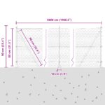 vidaXL Hexagónový plot Sivý 0.8x50 m Oceľ – Obrázok 13