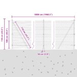 Hexagónový plot vidaXL Šedý 1x50 m Oceľ, Stĺpy plotu vidaXL so základovými doskami 13 ks Ø32mm 110cm Pozinkovaná oceľ – Obrázok 13