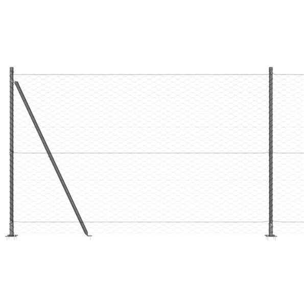 3353708_6.jpg vidaXL Hexagonálne oplotenie Sivé 1.5x50 m Oceľ – Obrázok 6