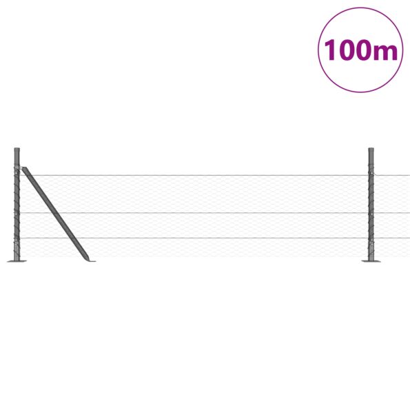 3353714_3.jpg vidaXL Hexagonálne oplotenie Sivé 0,4x100 m Oceľové – Obrázok 3