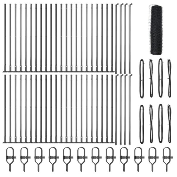 vidaXL Hexagonálny plot Šedý 0.4x100 m Oceľ – Obrázok 2