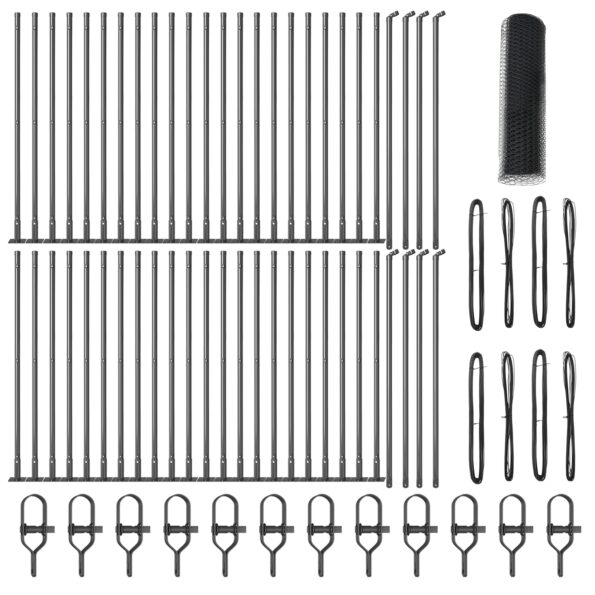 vidaXL Hexagonový plot Sivý 0.5x100 m Oceľ – Obrázok 4