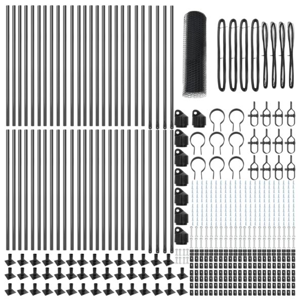 vidaXL Hexagonálne oplotenie sivé 0.6x100 m oceľ – Obrázok 4