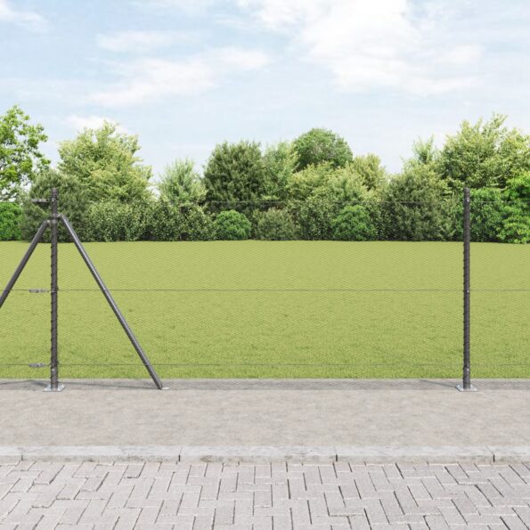 3353729_1.jpg vidaXL Hexagon Fence Grey 1x100 m Oceľ – Obrázok 1