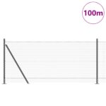 vidaXL Hexagon Fence Grey 1x100 m Oceľ – Obrázok 3