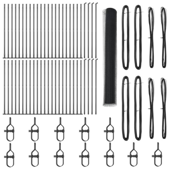 vidaXL Hexagónový plot sivý 1.2x100 m oceľ – Obrázok 2