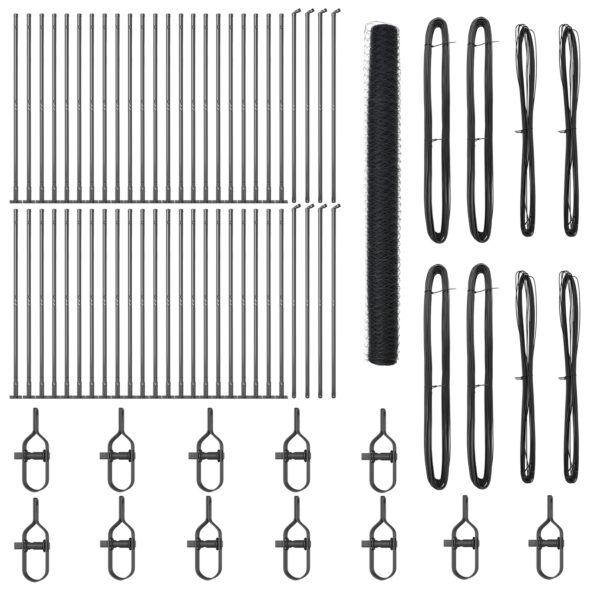 vidaXL hexagónový plot sivý 1,6x100 m oceľ – Obrázok 2