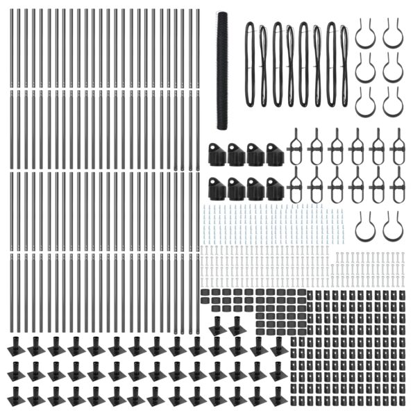 vidaXL hexagónový plot sivý 1,6x100 m oceľ – Obrázok 4