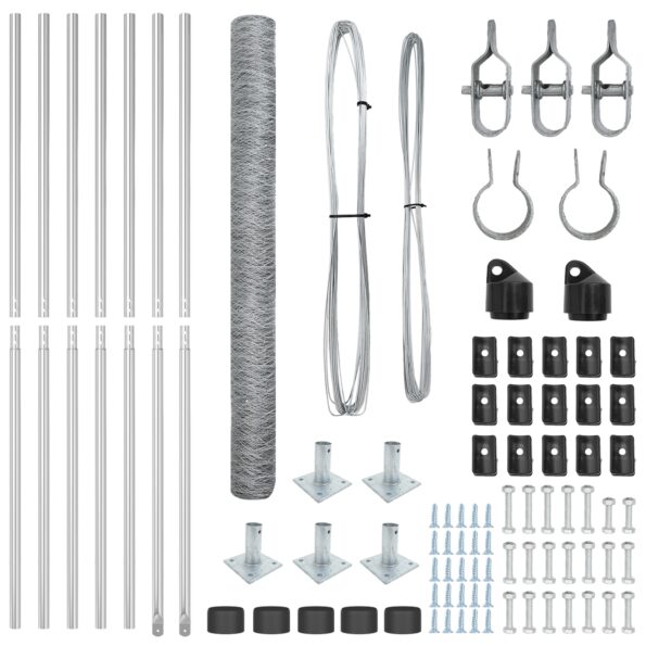 vidaXL Hexagonový plot 1,6x10 m z pozinkovanej ocele – Obrázok 4