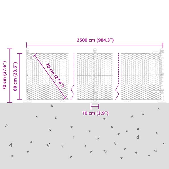 3353791_13.jpg vidaXL hexagonálny plot 0,6 x 25 m pozinkovaná oceľ – Obrázok 13