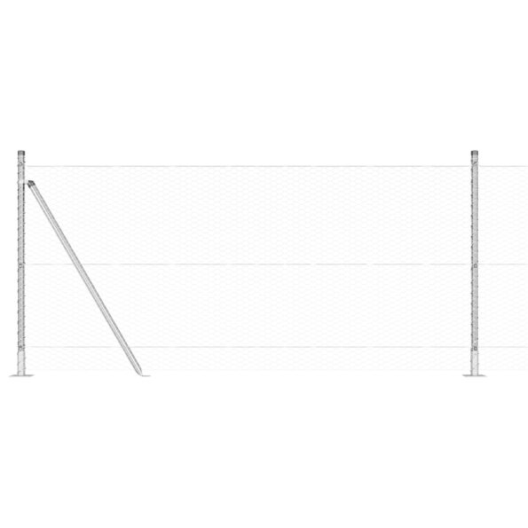 Hexagonálny plot vidaXL 0.8x25 m pozinkovaná oceľ, Plotové stĺpy vidaXL s základovými platňami 13 ks Ø32mm 90cm pozinkovaná oceľ – Obrázok 6