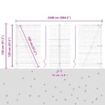 vidaXL Hexagon Wire Fence with 7 Flanged Posts 1.2x25 m Steel Silver – Obrázok 13