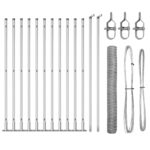 vidaXL Hexagon Wire Fence with 7 Flanged Posts 1.2x25 m Steel Silver – Obrázok 2