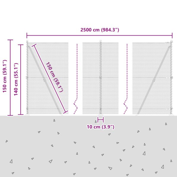 3353806_13.jpg vidaXL Hexagonálne oplotenie 1,4x25 m pozinkovaná oceľ – Obrázok 13