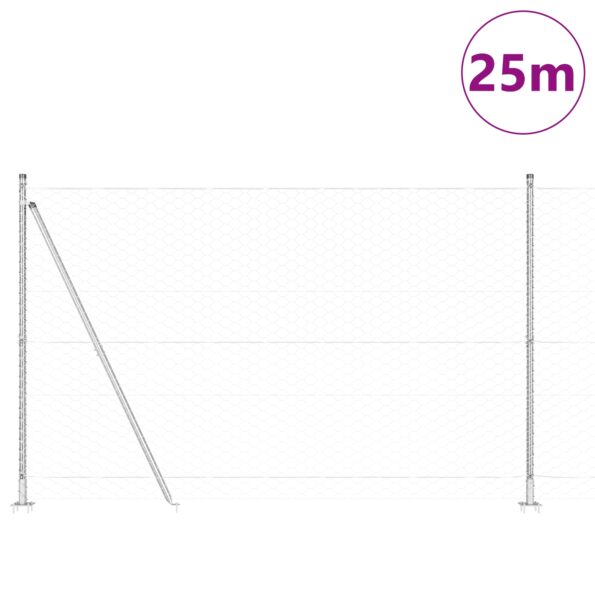 vidaXL Súprava oplotenia Sada 2 Pozinkovaná oceľ 25 x 1.5 m Trvácne – Obrázok 3