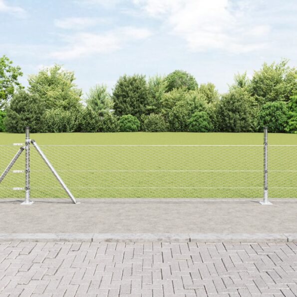 3353819_1.jpg Hexagonová ohrada vidaXL 0.4x50 m Pozinkovaná oceľ, Ohradzovacie stĺpiky vidaXL s podložkami 13 ks Ø32mm 50cm Pozinkovaná oceľ – Obrázok 1