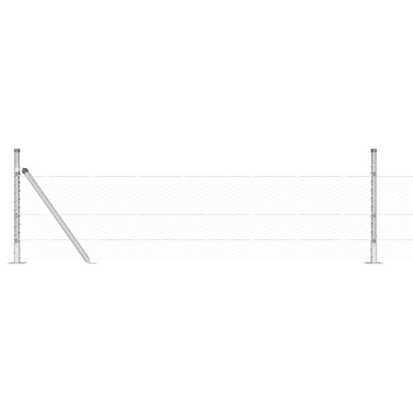 3353819_6.jpg Hexagonová ohrada vidaXL 0.4x50 m Pozinkovaná oceľ, Ohradzovacie stĺpiky vidaXL s podložkami 13 ks Ø32mm 50cm Pozinkovaná oceľ – Obrázok 6
