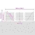 VidaXL hexagonálny plot 0,5x50 m pozinkovaná oceľ, VidaXL plotové stĺpiky so základovými doskami 13 ks Ø32mm 70cm pozinkovaná oceľ – Obrázok 13