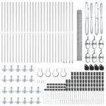 Plot vidaXL Hexagon 1.4x50 m Pozinkovaná oceľ, Plotové stĺpiky vidaXL s základnými platňami 13 ks Ø32mm 78.5cm Pozinkovaná oceľ – Obrázok 4