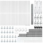 Hexagónový plot vidaXL 1.6 x 50 m pozinkovaný, Plotové stĺpy vidaXL s základnými doskami 13 ks Ø32mm 88.5cm pozinkovaná oceľ – Obrázok 4