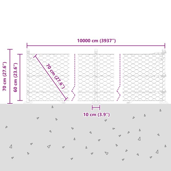 3353865_13.jpg vidaXL Hexagonálna ohrada 0.6x100 m pozinkovaná oceľ – Obrázok 13