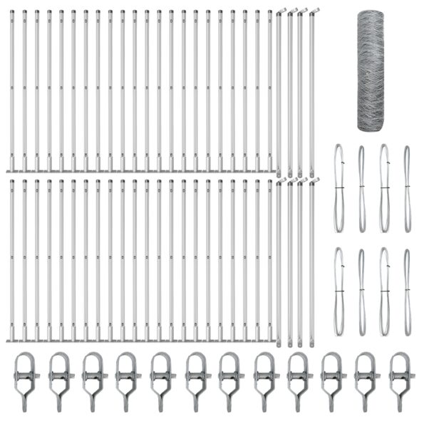 vidaXL Hexagonový plot 1x100 m Pozinkovaná oceľ – Obrázok 2