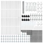 vidaXL Hexagonálny plot 1,2x100 m z pozinkovanej ocele, Plotové stĺpy vidaXL s základnými platňami 13 ks Ø32mm 68,5cm z pozinkovanej ocele – Obrázok 4
