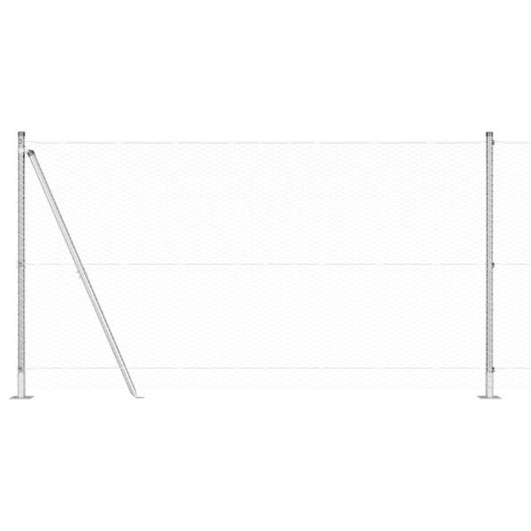 vidaXL Hexagonálny plot 1,2x100 m z pozinkovanej ocele, Plotové stĺpy vidaXL s základnými platňami 13 ks Ø32mm 68,5cm z pozinkovanej ocele – Obrázok 6