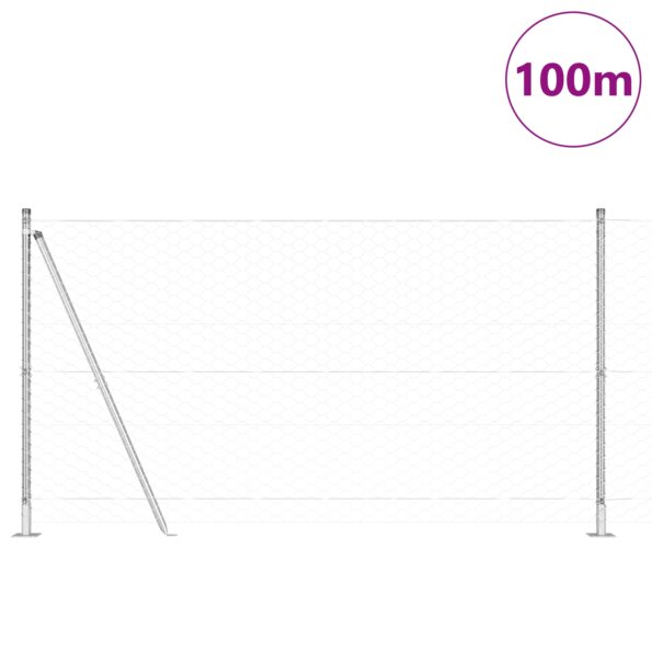 vidaXL Hexagónový plot 1,4x100 m z pozinkovanej ocele – Obrázok 3