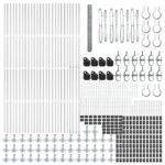 Hexagonálny plot vidaXL 1,5x100 m pozinkovaná oceľ, Stĺpy do plotu vidaXL s podložkami 13 ks Ø32mm 83,5cm pozinkovaná oceľ – Obrázok 4