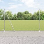 Hexagónový plot vidaXL 1.5x100 m pozinkovaná oceľ, Plotové stĺpy vidaXL s podložkami 13 ks Ø32mm 83.5cm pozinkovaná oceľ