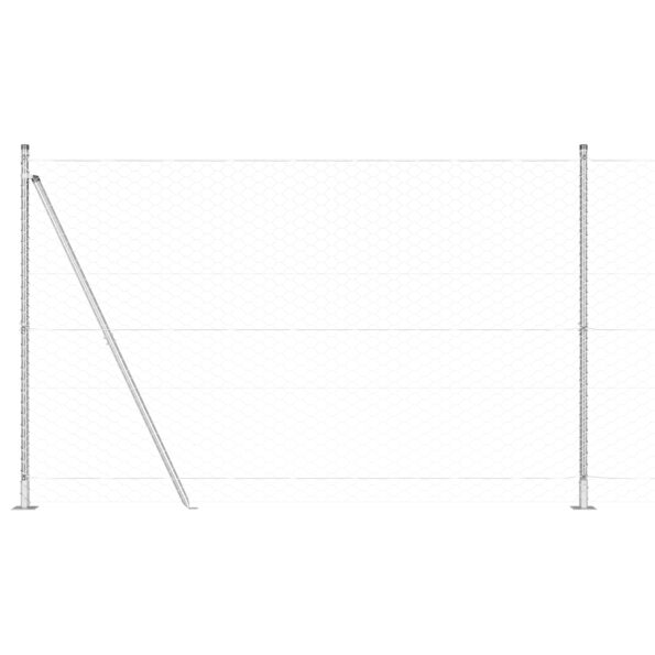 3353882_6.jpg Hexagónový plot vidaXL 1.5x100 m pozinkovaná oceľ, Plotové stĺpy vidaXL s podložkami 13 ks Ø32mm 83.5cm pozinkovaná oceľ – Obrázok 6