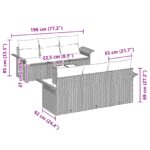 vidaXL 7-dielny záhradný pohovkový set s vankúšmi Hnedý Poly Ratan – Obrázok 13