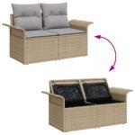 vidaXL 6-dielny záhradný pohovkový set s vankúšmi čierne poly ratan – Obrázok 11