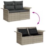 vidaXL 7-dielny záhradný sofa set s vankúšmi Grey Poly Ratan – Obrázok 13
