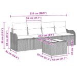 vidaXL 5-dielna záhradná pohovka set s vankúšmi hnedý poly ratan – Obrázok 11