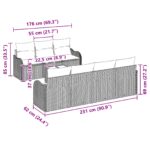 vidaXL 8-dielna záhradná súprava gaučov s vankúšmi, sivý polyratan – Obrázok 11