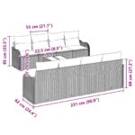 vidaXL 9-dielna záhradná sedacia súprava s vankúšmi čierny ratan – Obrázok 11