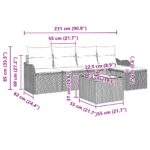vidaXL 5-dielny záhradný pohovkový set s vankúšmi čierny poly ratan – Obrázok 13
