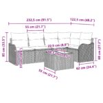 vidaXL 5-dielna sada záhradných pohoviek s vankúšmi čierny poly ratan – Obrázok 13
