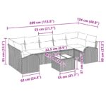 vidaXL 8-dielny záhradný pohovkový set s vankúšmi Béžová poly ratan – Obrázok 11