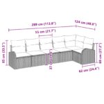 vidaXL 6-dielna súprava záhradných pohoviek s vankúšmi Béžový poly ratan – Obrázok 12