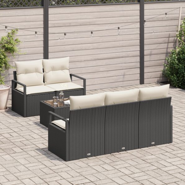 3354926_3.jpg vidaXL 6-dielna súprava záhradného sofa s vankúšmi Čierny poly ratan – Obrázok 3