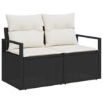 vidaXL 6-dielna súprava záhradného sofa s vankúšmi Čierny poly ratan – Obrázok 4