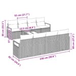 vidaXL 9-dielny záhradný gaučový set s vankúšmi svetlosivý poly ratan – Obrázok 11
