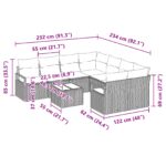 vidaXL 9 kusová záhradná pohovka s vankúšmi béžový poly ratan – Obrázok 13